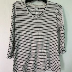 3/4 Sleeve Striped Tee
